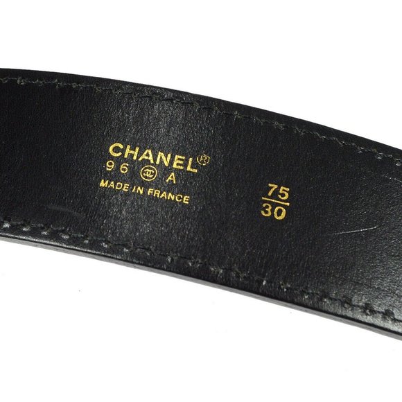 Chanel Belt Black Gold /30 96A Small Good